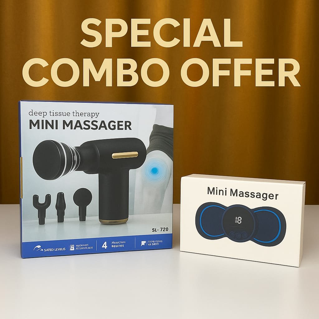Mini Rechargeable Deep Tissue Therapy Massager SL-720 & Smart Mini Neck Massager Portable Electronic Stick Double Special Combo